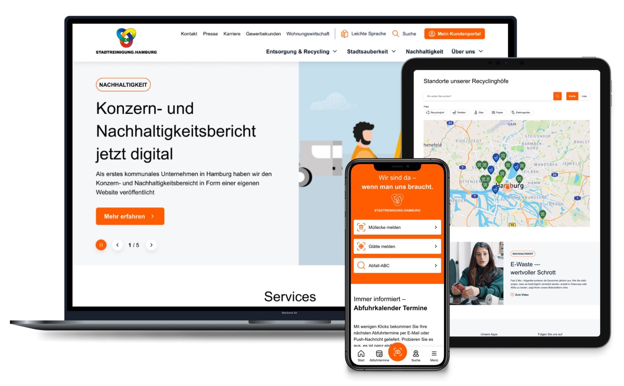 Stadtreinigung Hamburg Website & App